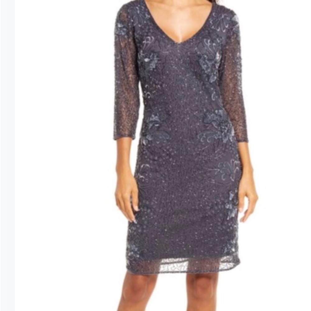 Pisarro Nights at Nordstrom Beaded Wedding Guest Dress